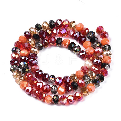 Electroplate Glass Beads Strands EGLA-N002-12F-1