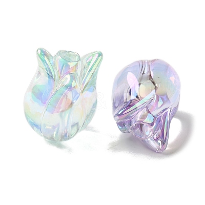 UV Plating Transparent Acrylic Beads OACR-H123-17-1