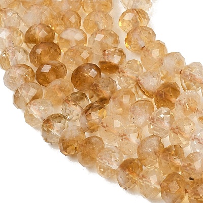 Heated Natural Citrine Beads Strands G-B175-A05-4x6mm-1