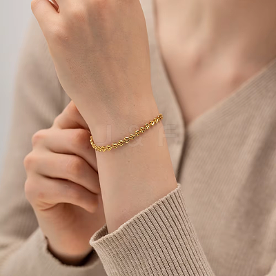 Minimalist 304 Stainless Steel Heart Link Bracelets QJ7944-1