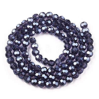 Electroplate Glass Bead Strands EGLA-R015-4mm-27-1