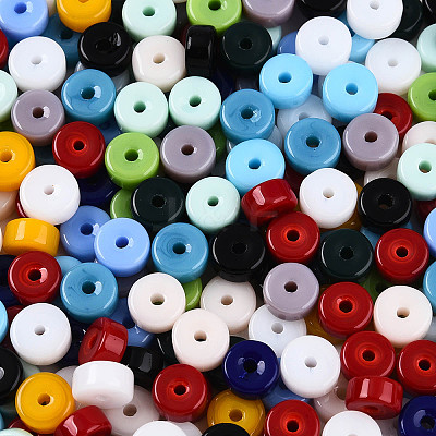 Opaque Colours Glass Seed Beads SEED-N007-P4x6mm-B02-1