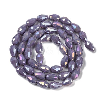 Opaque Solid Color Electroplate Glass Beads Strands EGLA-N013-P10mm-B09-1