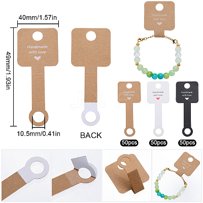 150Pcs 3 Colors Paper Display Cards CDIS-SC0001-09-1