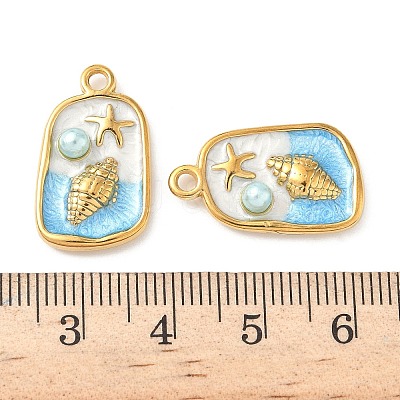 304 Stainless Steel Enamel Pendants STAS-I346-05G-06-1