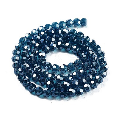 Electroplate Transparent Glass Beads Strands X-EGLA-A035-T6mm-A12-1