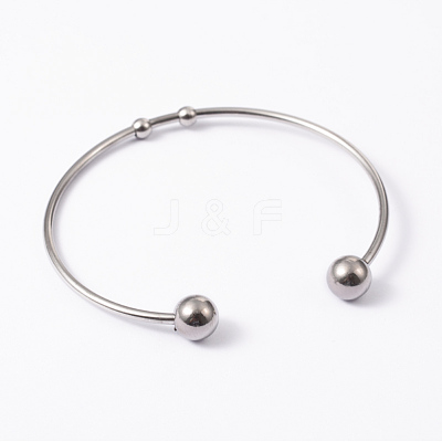 Tarnish Resistant Fashion 304 Stainless Steel Cuff Bangles Torque Bangles X-BJEW-H473-01P-1