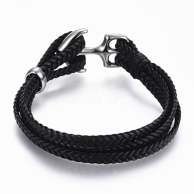 PU Leather Cord Multi-strand Bracelets BJEW-F288-30P-1