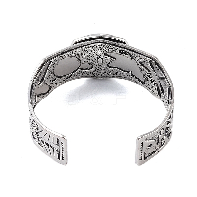 Constellation Alloy Open Cuff Bangles for Women Men LS-BJEW-C064-01AS-10-1