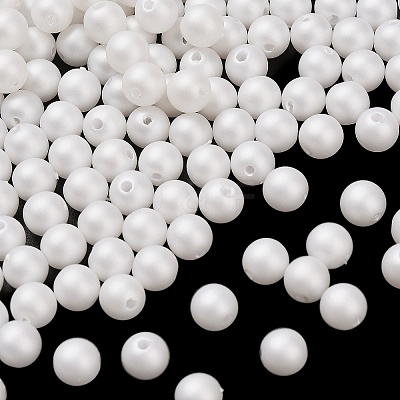 Frosted Plastic Imitation Pearl Beads KY-F022-6mm-01-1