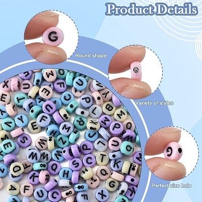 100G Flat Round Craft Style Opaque Acrylic Beads SACR-FS0001-34-1