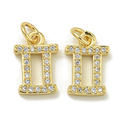 Rack Plating Brass Micro Pave Cubic Zirconia Pendants KK-K386-02E-G-1