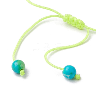 Synthetic Ocean White Jade Braided Beaded Bracelets BJEW-JB11016-03-1