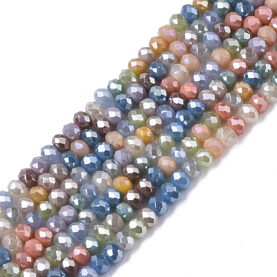 Electroplate Glass Beads Strands EGLA-S192-001A-A02-1
