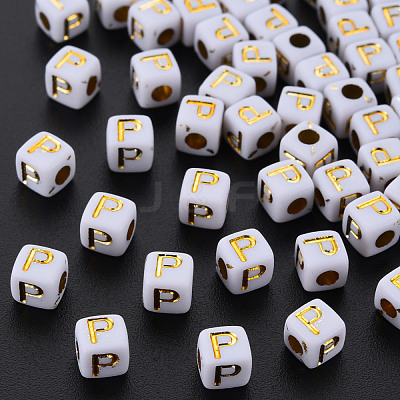 Opaque White Acrylic Beads MACR-Q242-010P-1