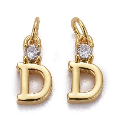 Brass Micro Pave Clear Cubic Zirconia Pendants ZIRC-Z011-35D-1