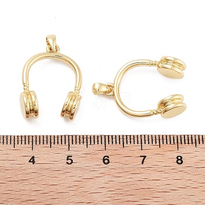 Headset Rack Plating Brass Pendants KK-G512-16G-1