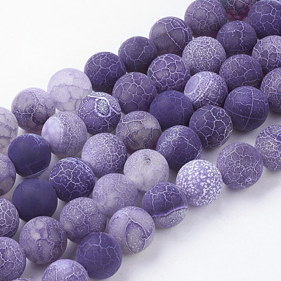 Natural Crackle Agate Beads Strands X-G-G055-10mm-8-1