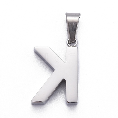 Non-Tarnish 304 Stainless Steel Letter Pendants STAS-H127-K-P-1