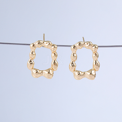 Simple Rectangle Brass Stud Earrings TV5260-1