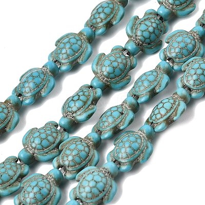Synthetic Turquoise Beads Strands G-E456-35D-8x10mm-03-1