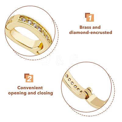 8Pcs Brass Micro Pave Cubic Zirconia Enhancer Shortener Pendant Bails ZIRC-HY0001-10-1