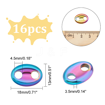16Pcs PVD Vacuum Plating Non-magnetic Synthetic Hematite Connector Charms G-AR0004-78-1