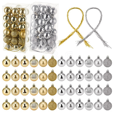 2 Sets 2 Colors Plastic Ball Hanging Pendant Decorations DIY-GA0005-40B-1