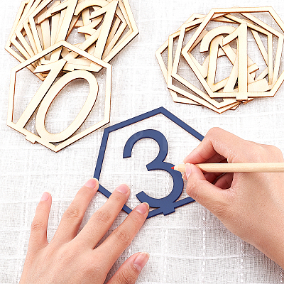 Wood Table Numbers Cards AJEW-PH0016-59-1