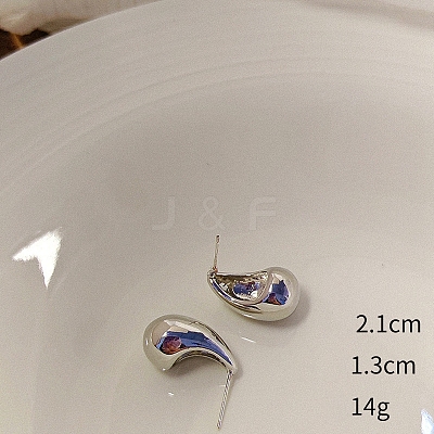 Teardrop Alloy Stud Earrings WG64463-16-1