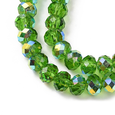 Electroplate Transparent Glass Beads Strands EGLA-A046-01B-03-1