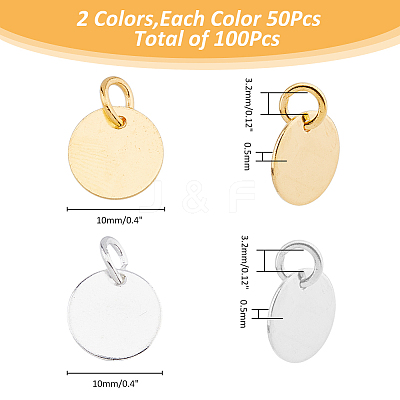 100Pcs 2 Colors Brass Charms KK-FH0007-29B-1