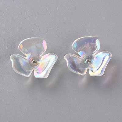 3-Petal Transparent Acrylic Bead Caps X-TACR-S156-016-1
