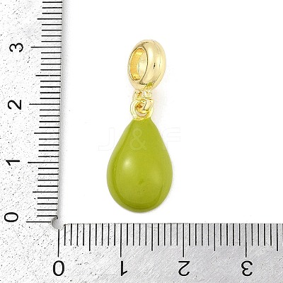 Brass Enamel Fruit European Dangle Charms X-KK-Z090-08G-09-1