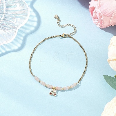 304 Stainless Steel Link Chain Anklets AJEW-AN00703-1