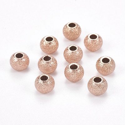Ion Plating(IP) 304 Stainless Steel Textured Beads STAS-I081-6mm-04RG-1