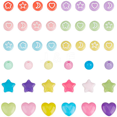 1140Pcs 24 Colors Opaque Acrylic Beads Sets SACR-PA0001-27-1