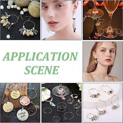 300Pcs 3 Styles 316 Surgical Stainless Steel Wine Glass Charms Rings STAS-UN0053-43-1