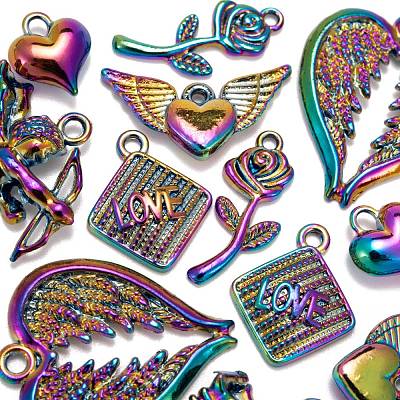 12Pcs 6 Style Alloy Pendants FIND-LS0001-36MC-1