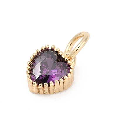 Brass Micro Pave Cubic Zirconia Pendants KK-H204-01KCG-03-1
