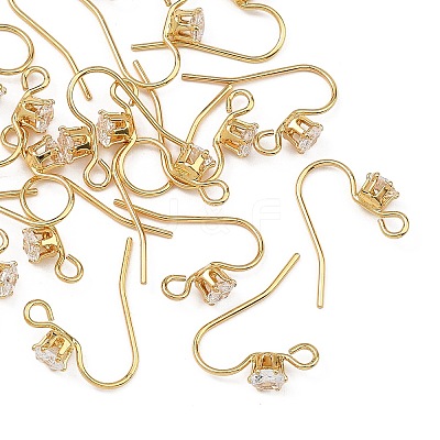 SHEGRACE Brass Pave Cubic Zirconia Earring Findings XGRQ4S645-743G-1