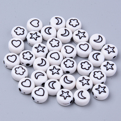 Opaque White Acrylic Beads MACR-S273-45B-1