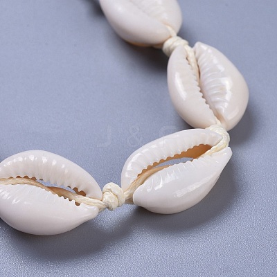 Adjustable Cowrie Shell Braided Bead Bracelets BJEW-JB04278-1