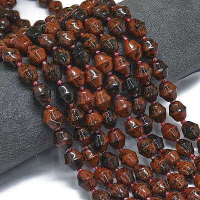 Natural Mahogany Obsidian Beads Strands G-K389-D26-01-1