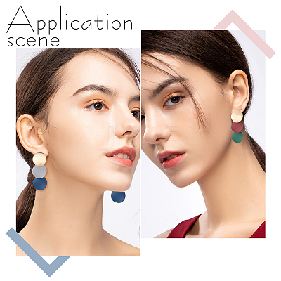 8 Pairs 8 Style Alloy Twist Flat Round & Donut Dangle Stud Earrings for Women EJEW-AN0001-74-1
