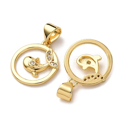 Brass Micro Pave Cubic Zirconia Pendants KK-A271-07D-G-1