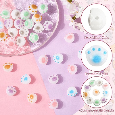 30Pcs 6 Colors Opaque Acrylic Beads FIND-YW0008-06-1