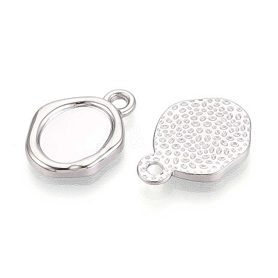304 Stainless Steel Pendant Cabochon Settings STAS-T067-11P-1