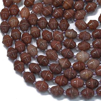 Natural Purple Aventurine Beads Strands G-K389-D14-01-1