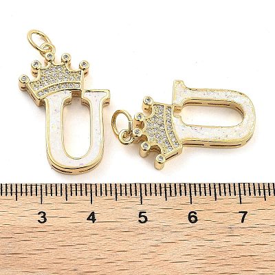 Brass Micro Pave Clear Cubic Zirconia Pendants KK-G498-01U-02-1